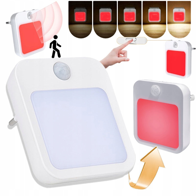 Czerwona lampka nocna z czujnikiem ruchu - LumiRed